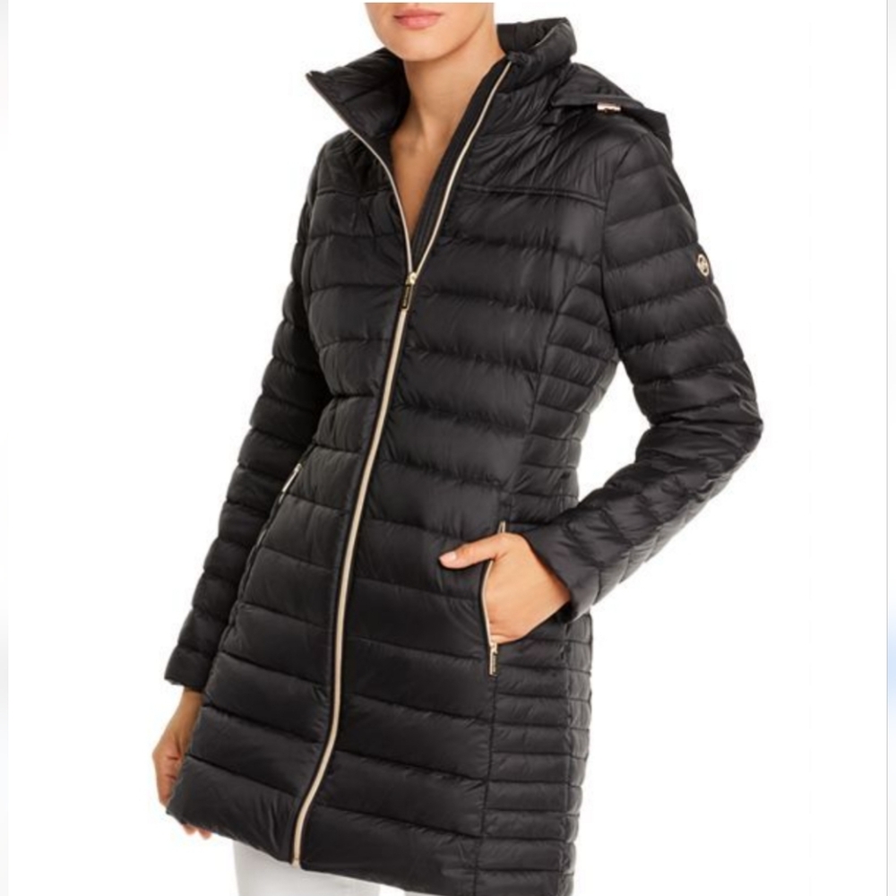 Michael Kors Black Down-filled Puffer Coat Large L